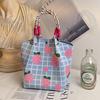 Versatile Large Knitted Handbag with Hollow-Out Flower Pattern