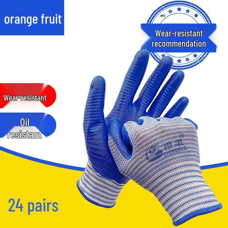Men's and Women's Waterproof Non-Slip Rubber Coated Work Gloves - Wear-Resistant and Thickened for Construction Sites