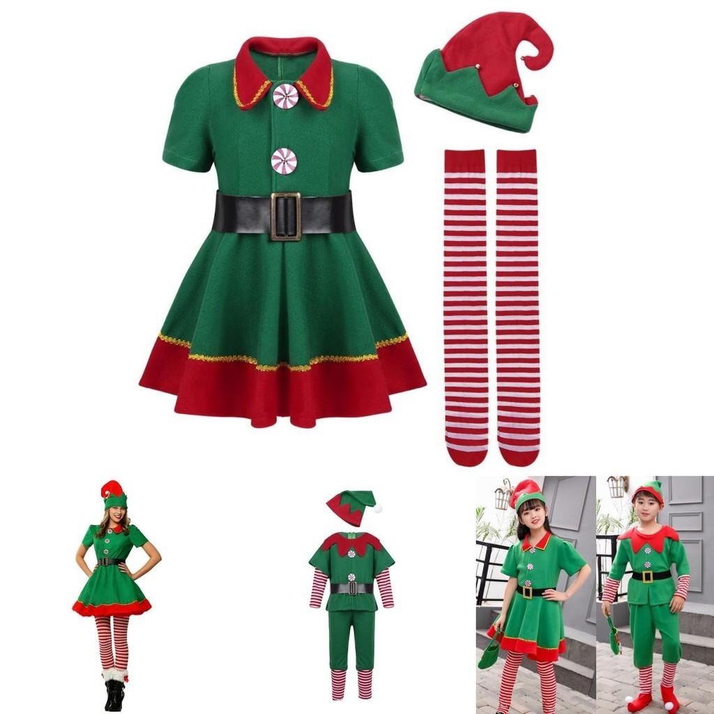 Charmantes Grünes Elfen-Weihnachtsmann-Kostümset Ideal Für Weihnachtsfeiern Und Lustige Familienaktivitäten