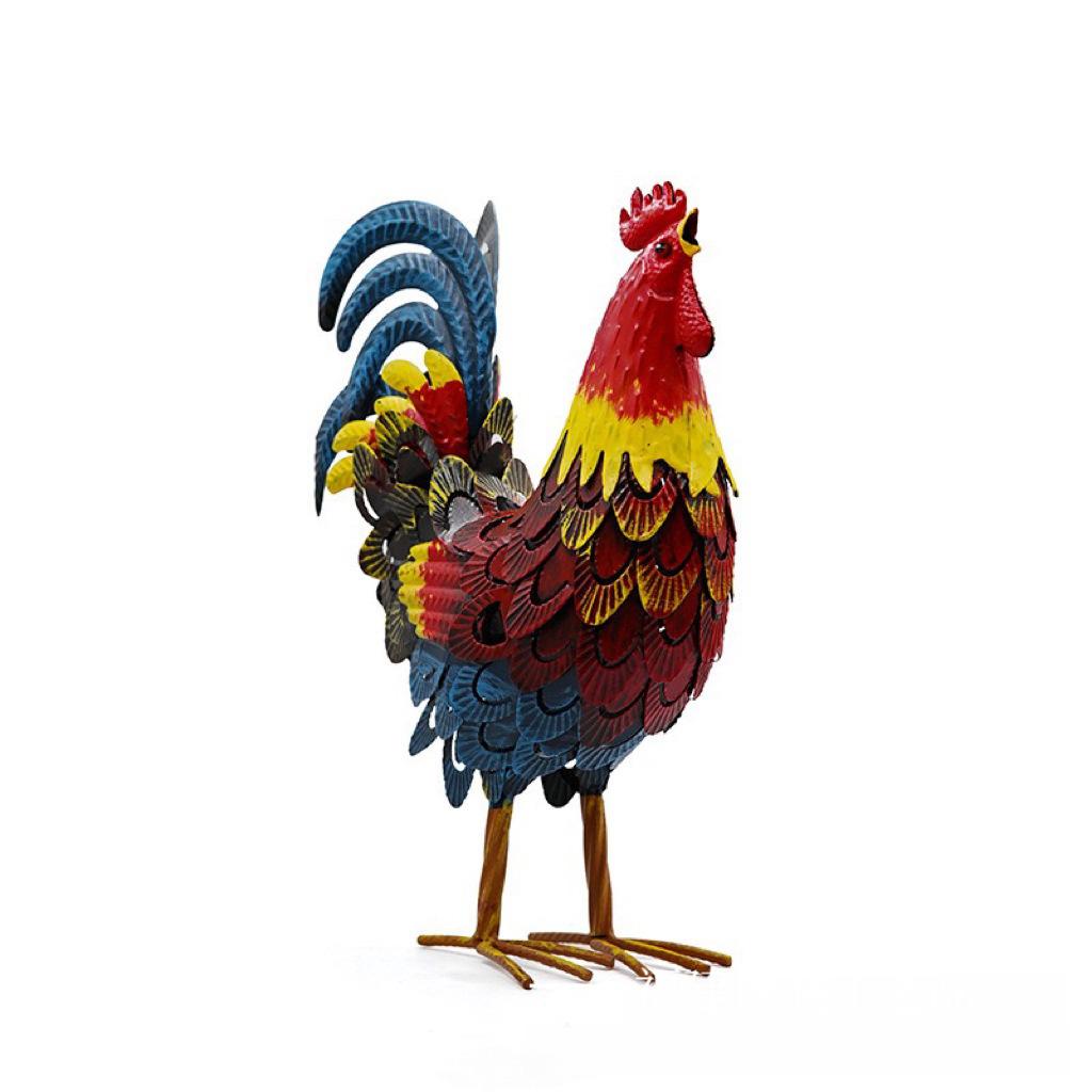 Metal Rooster Statues Outdoor Garden Decor & Chicken Ornaments for Backyard Patio & Lawn Figurines Lawn Ornaments