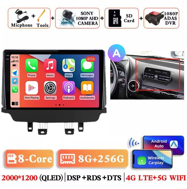 Android 14 Carplay Auto Car Radio For Mazda CX-3 CX3 Mazda 2 DK 2014 - 2017 2018 2019 2020 2021 Multimedia Player Stereo 4G DSP
