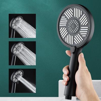 13CM Big Panel 3 Modes Shower Head Hand Black Round High Pressure Rainfall Rain Spa Set Bath For Bathroom Accessories Faucet