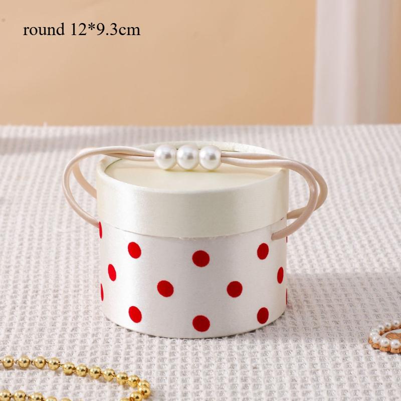 Valentine's Day Gift Box French Wave Dot Handheld Gift Boxes Rectangular Circular Empty Boxes Silk Candy Box Gift Box