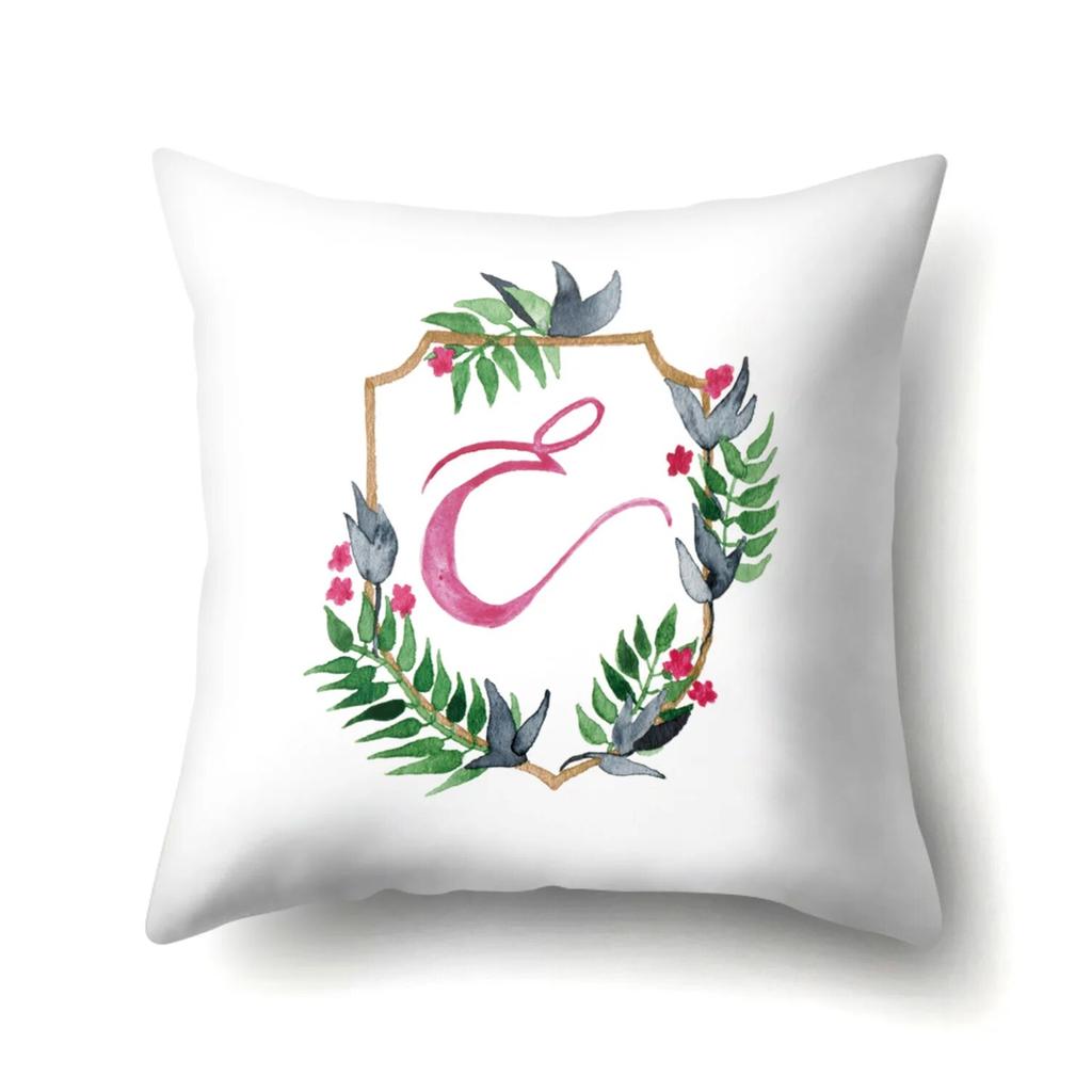 Creative Wreath Letter Pillowcase Office Cushion Cover Living Room  Waist