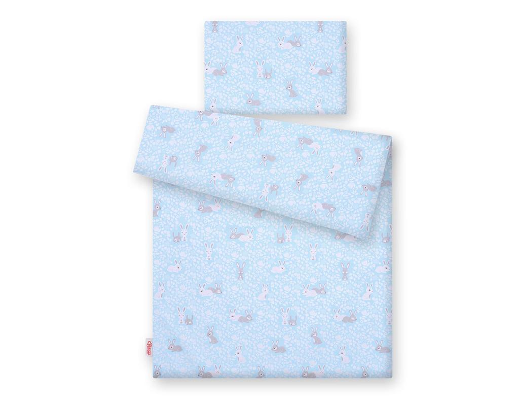 Children's 2-piece cotton bedding set 135x100 cm - blue bunnies