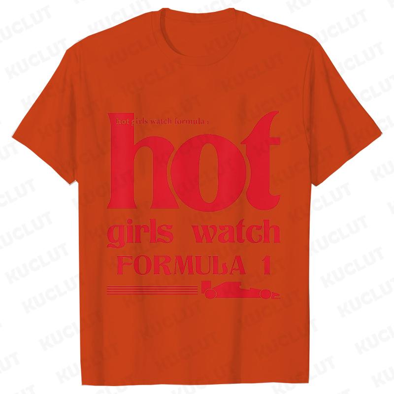 Hot Girls Watch Formula Racing Car Pattern T-shirts Women Clothing Fashion Casual Graphic Tops Trend Harajuku Short Sleeve Tees