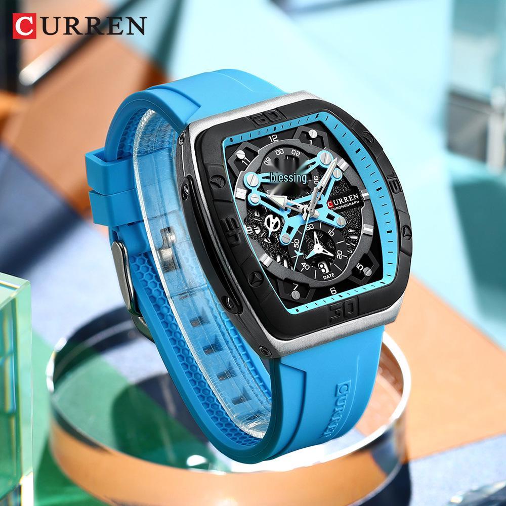 CURREN 8443 Waterproof Men's Chronograph Quartz Sports Watch with Calendar.