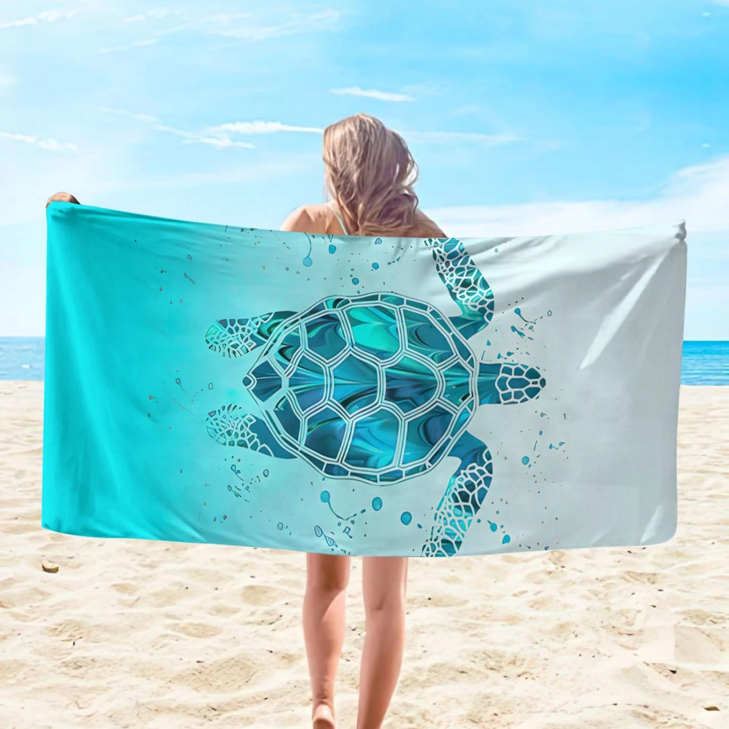 

Turtle Pattern Beach Towel, Ideal For Swimming Pool, Camping Travel Summer Travel, Vacation Holiday Beach Essentials W40*H60(CM)