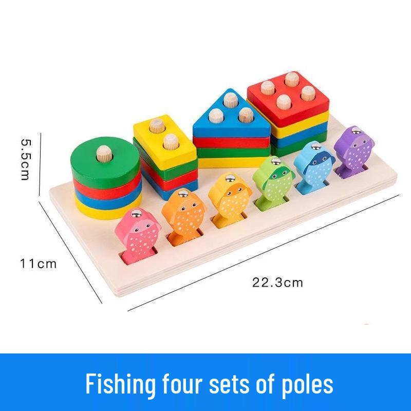 

Children s Multifunctional Fishing & Shapes Puzzle Board Toy for Early Education