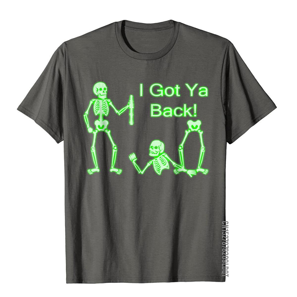 Я тебя прикрою Скелет Светящийся в темноте Футболка Топы Рубашки Фанки Хлопок Комиксы День рождения Мужчина S