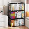 Clear PVC Storage Box with Flip Top Lid Visible Window for Kids Toys Organization In Closet Shelf or Under Bed
