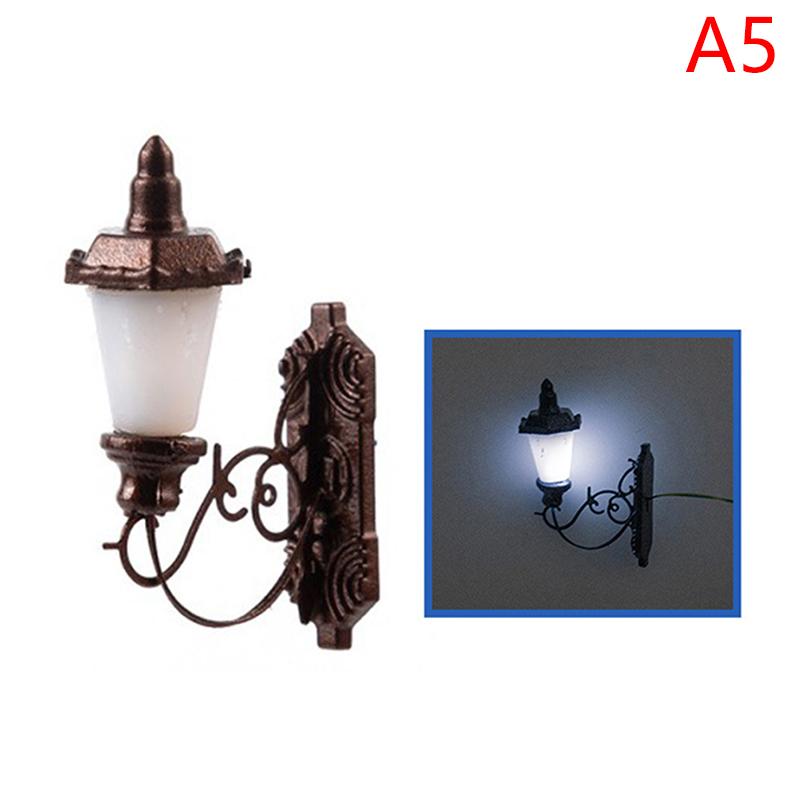 1:87 Miniature Led Lamppost Wall Light Model Diy Micro Landscape Architectural