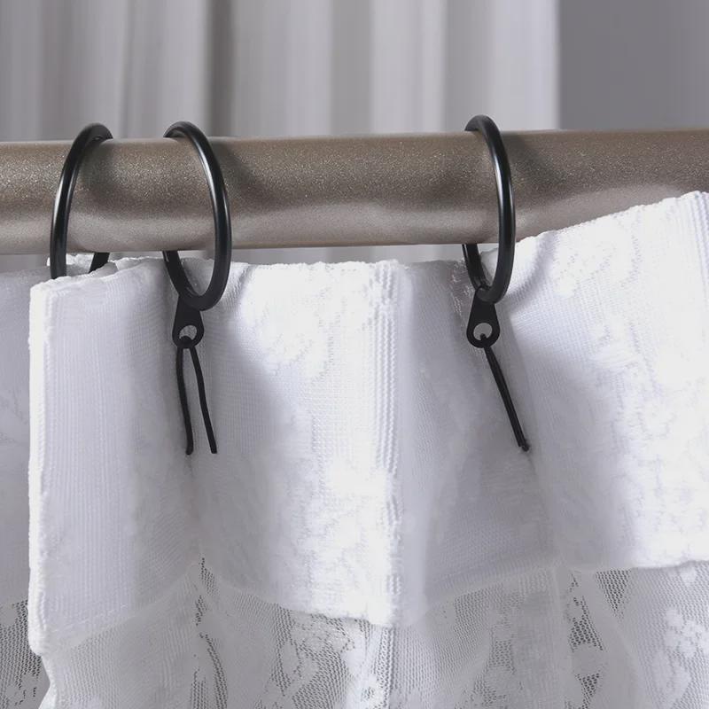 Black Shower Curtain Rod Hook with Roman Ring and Pin Hook Design