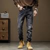 European And American High-Quality Thick Jeans Men'S Trendy Brand British New Loose Straight Leg Haren Casual Long Pants Black