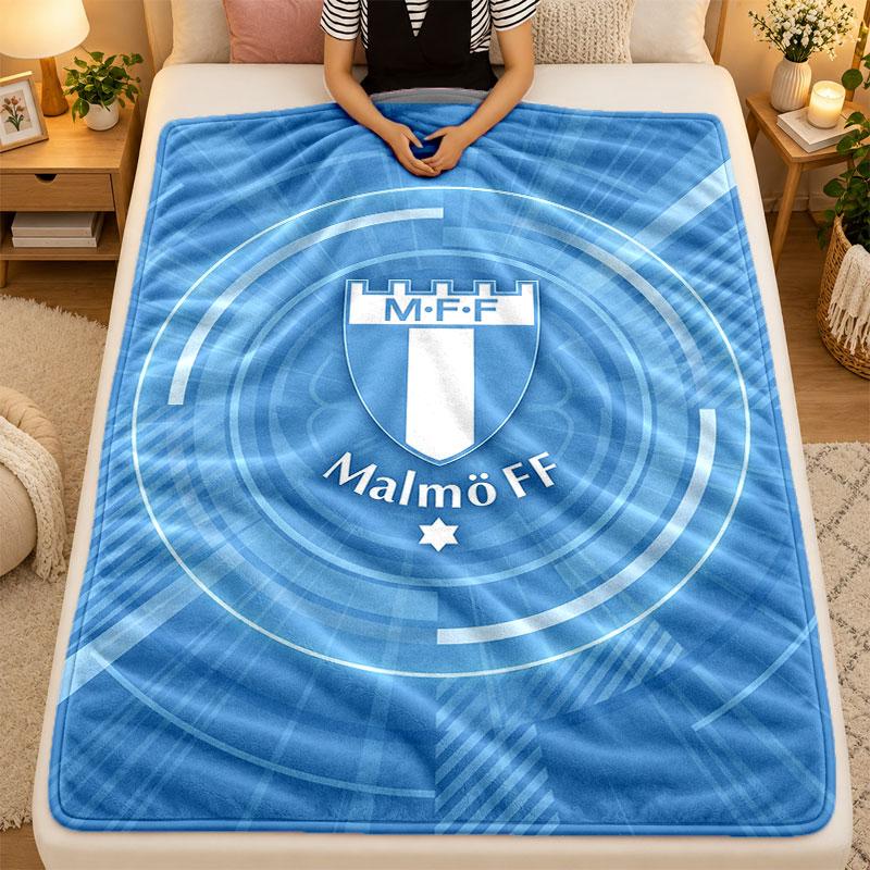 Flannel BlanketMalmö FF Warm Soft Throw Blanket for Indoor Sofa Bed Living Room Use