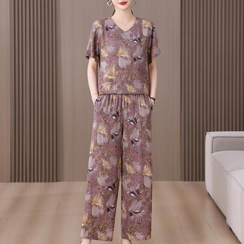 

Летний женский комплект из двух предметов, элегантные брючные комплекты больших размеров, повседневная женская одежда 3XL