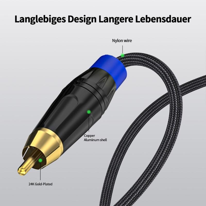 3.28ft Type C to 2RCA Cable, Insert and Play Adapter Cord Y Splitter Wire for Smartphone to Mixers Amplifiers