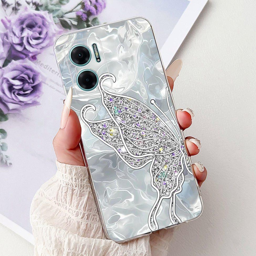 Clear For Redmi 10 5G 2022 Case Cover Luxury Butterfly Love Fashion Flowers Cool Lion Painted Casing 22041219G 22041219NY
