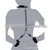Leather Alternative Erotic Choker & Restraint Set: Adult Back Handcuffs for Discipline & Binding.