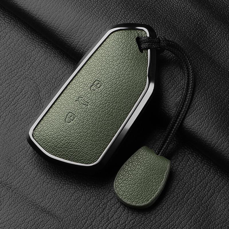 AAABP1 Goatskin Car Key Case Cover For Volkswagen Golf 8 MK8 ID.3 ID.4 Cupra Skoda Octavia A8 SEAT Leon MK4 2020 2021 Formentor Tarraco