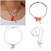 Modern Coral Ceramic Jewelry Necklace Adjustable Clavicle Chain Comfortable Wear Jewelry for Daily Use or Celebrations