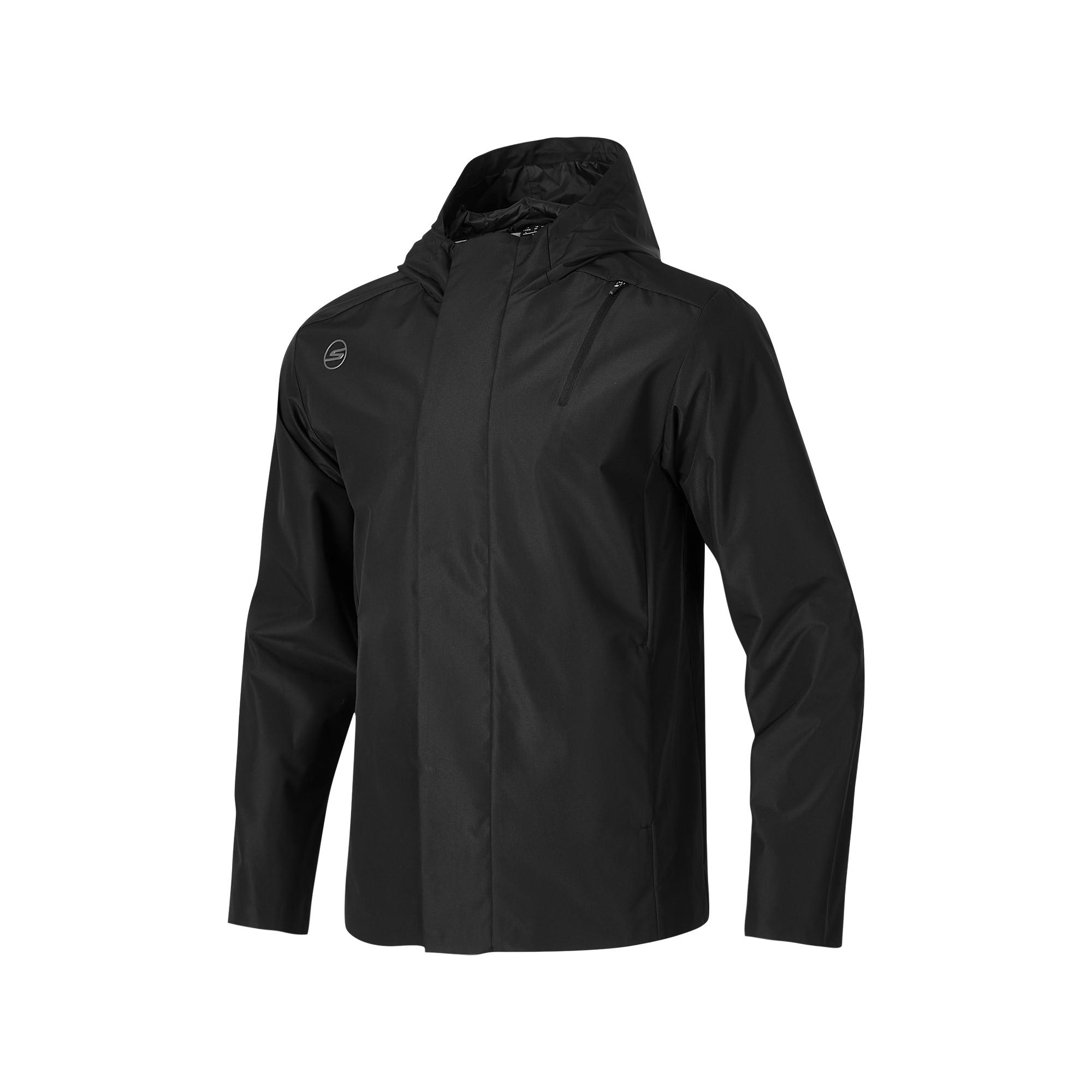 Skechers Solid Color Comfortable Hooded Jacket Men Jackets Carbon-Black P424M165-0018 XL