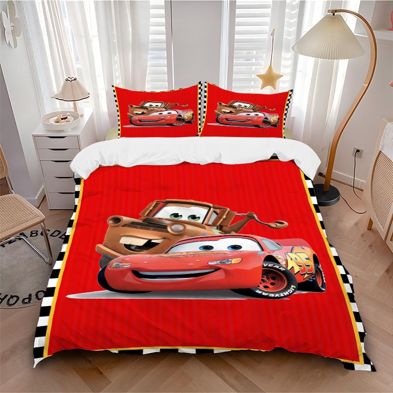 Cars Movie Characters Print 3Pcs Bedding Setduvet Cover With 2 Bedropillowcase Home Birthday Gift