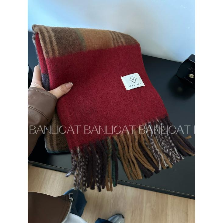 

Атмосфера Студенческая осень/зима новый теплый толстый шарф женский повседневный универсальный красочный сетчатый шарф 184*60cm