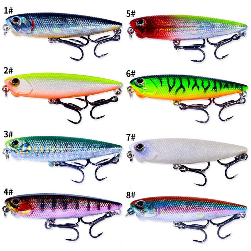Submerged Pencil Lure Bait Set6.5cm6g8No. Blood Groove Hook Hard Bait Freshwater and Saltwater Universal Fake Fish Bait