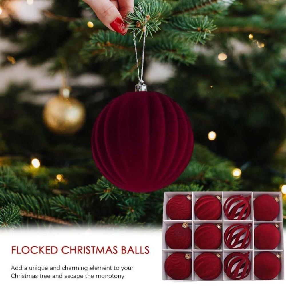 12pcs Plastic Christmas Ornaments Shatterproof Xmas Tree Hanging Balls  New Year Celebration