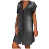 Women's Casual V-neck Denim Party Dress Sleeveless Swing Dress