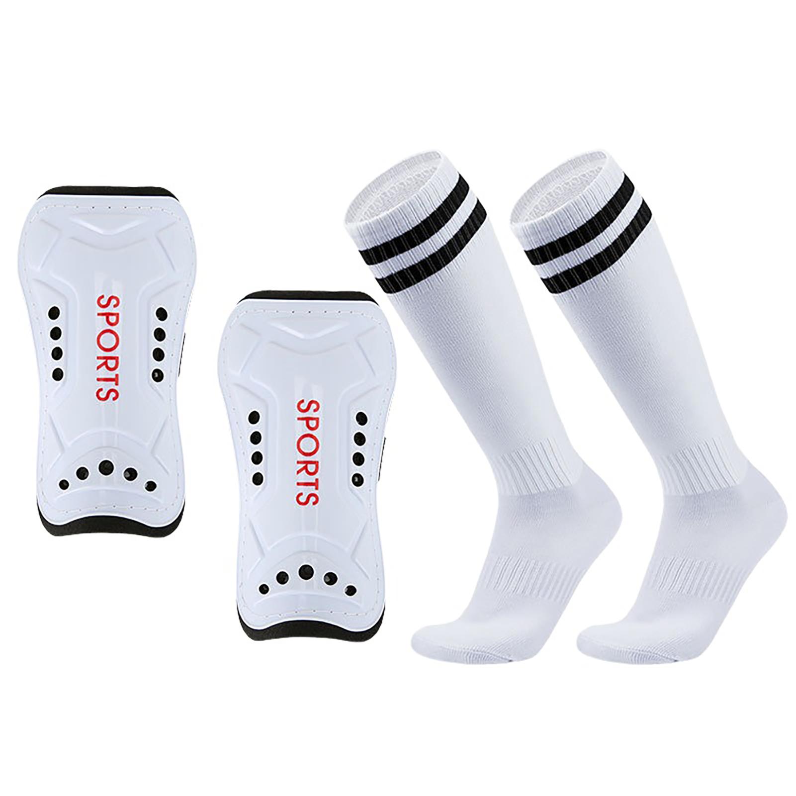 

Soccer Shin Guards for Youth Adult Breathable Football Shin Guards With Socks Crashproof Calf Protectior Sports Safety Shin Pads L білий