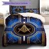 Masonic Freemason Pattern Bedding Quilt Set Quilt Cover Pillowcase Home Decoration Birthday Gift (1 * duvet cover + 2 * pillowcase, without core)