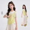 Princess Yuanyuan Girls' Faux Two-Piece Short Sleeve T-Shirt