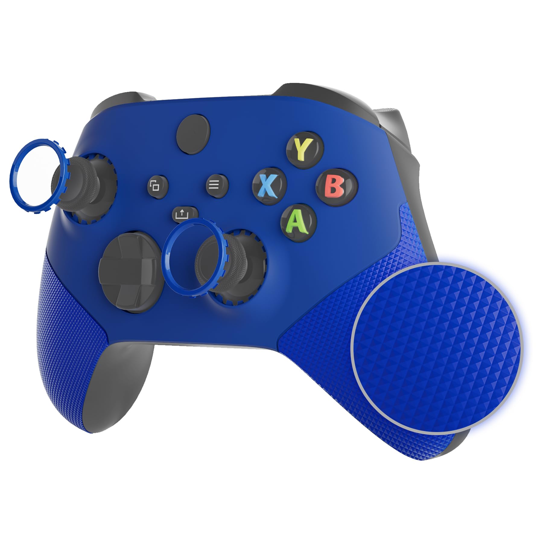 

eXtremeRate ASR Version Redesigned Shell for Xbox Core Wireless Rubberized Grips for Improved Friction Rings Custom Faceplate for Xbox Series X S синій