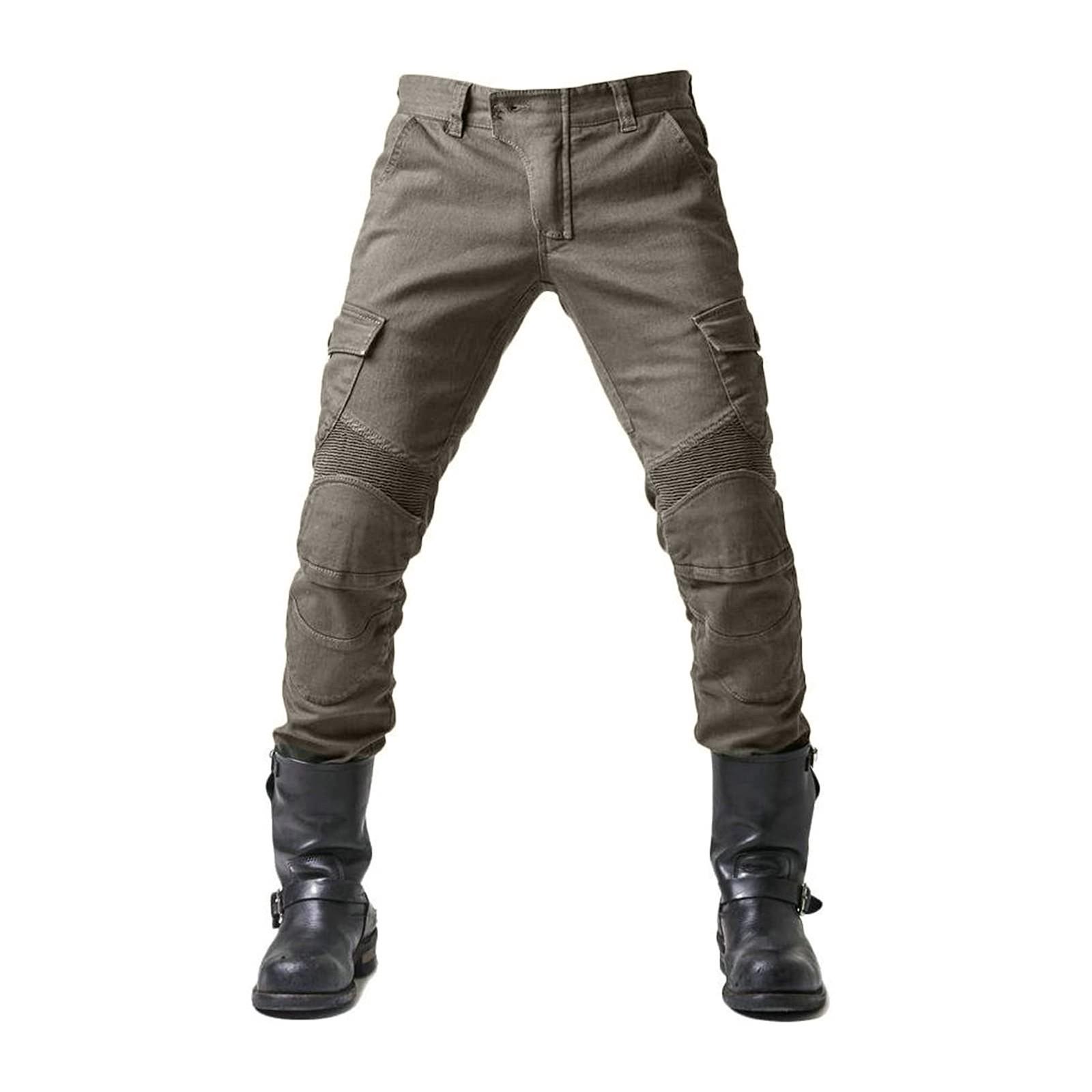 Pantaloni protettivi da moto Jeans da moto da uomo Traspiranti resistenti all'usura con 2 paia di protezioni per fianchi e ginocchia Imbottiture rimovibili XL