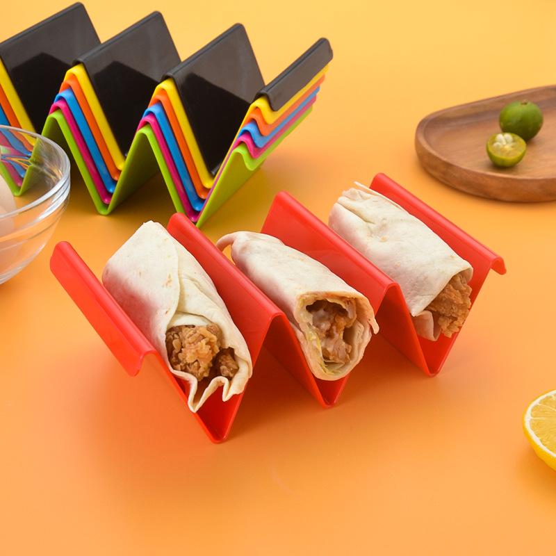 Mehrfarbiger gewellter Taco- & Pfannkuchenständer - Hohler mexikanischer Tortillahalter für BBQ