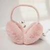 Women's Winter Plush Solid Color White Earmuffs - Extra Thick Imitation Rabbit Fur for Warmth