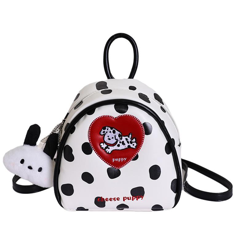 Schoolbag popular red puppy polka dot foreign style backpack original niche cute bag women's versatile handbag mini bag