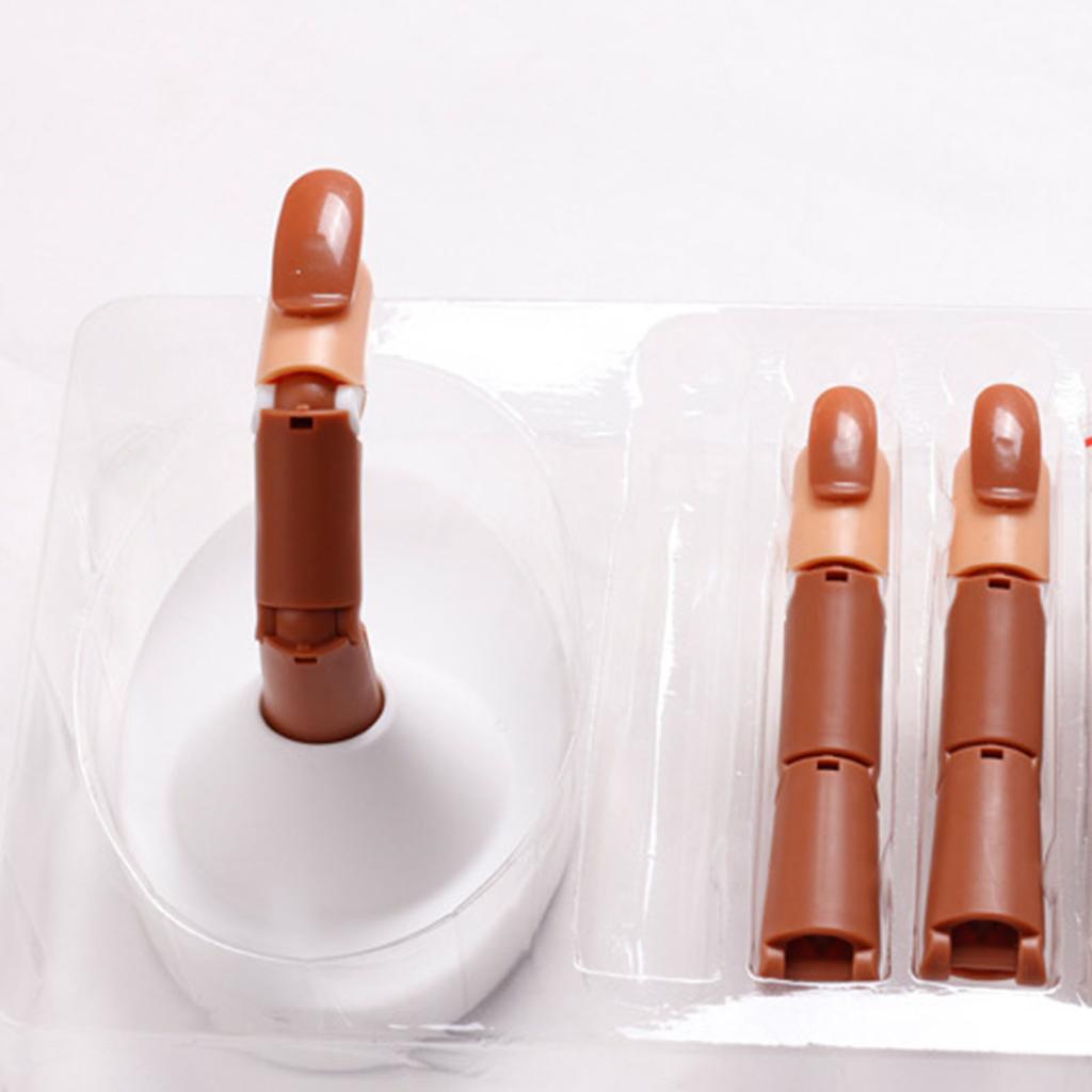 Nail Art Practice Finger Flexible Joints Fake Plastic Training Middle Finger with Base for