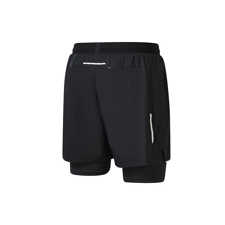 Fila Athletics Running Fitness Sports Two-Piece Woven Shorts Men Shorts Deep-Black A11M232801F-BK
