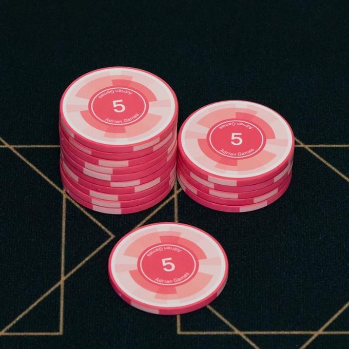 25Pcs 43Mm Ceramic Poker Chips Coin Chess Room Chip Board Game Poker Club Exclusive Texas Hold'Em Chip Storage Box Table Games