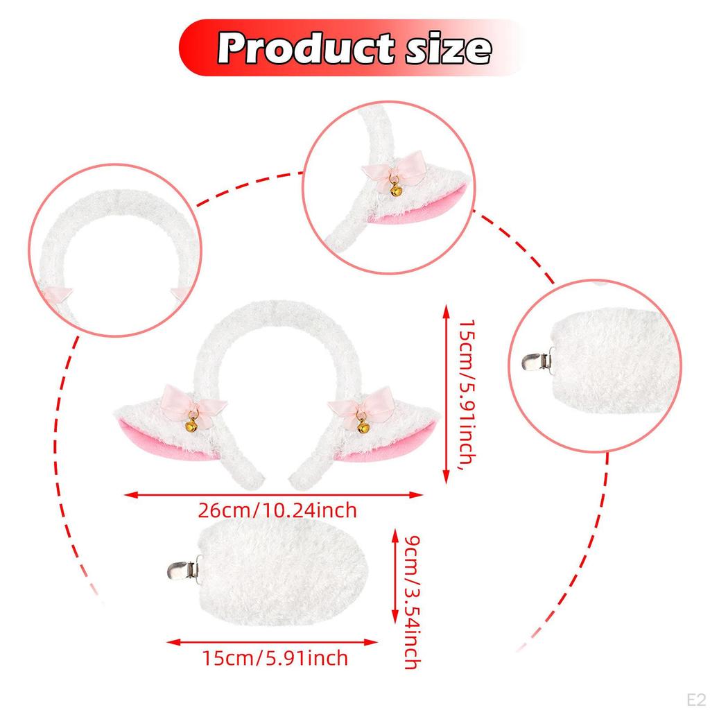 Lamb Ears and Tail Adults Kids Costume Accessories for Photo Props Performance