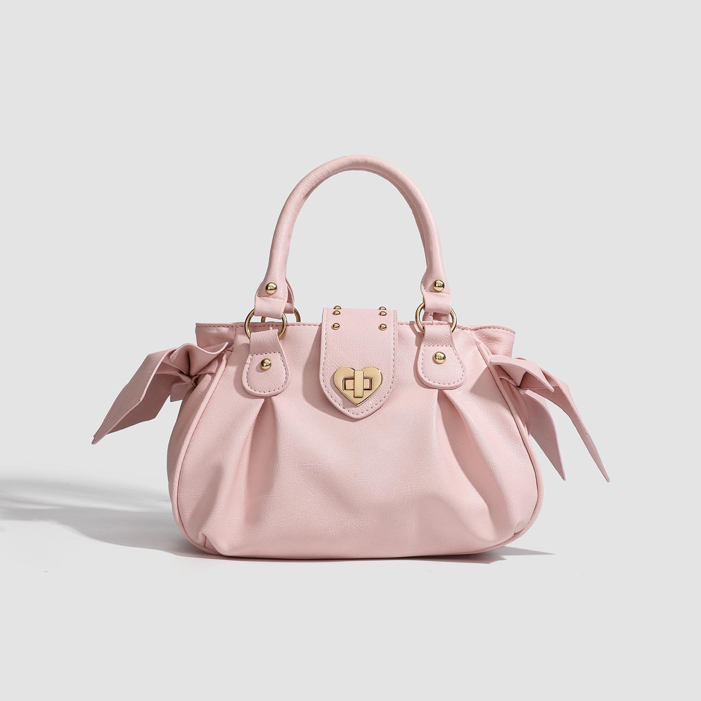 

Classic metal flower leather women s bag popular pleated bag commuter work women s handbag