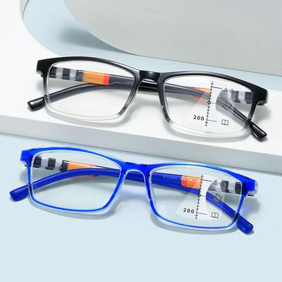 Blue Ray Blocking Anti-Blue Light Reading Glasses Progressive Near Far Multifocal Square Eyeglasses Ultralight PC