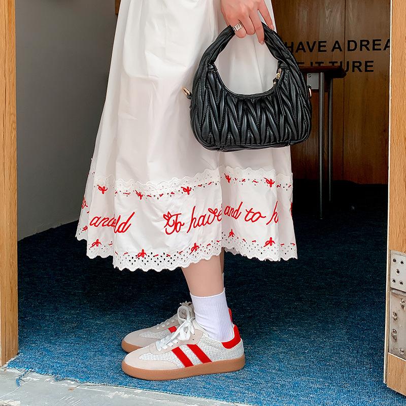 New classic mesh retro casual versatile sports flat-soled Forrest Gump shoes three bars German training shoes