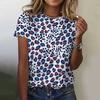 Sexy and Fashionable Leopard Print Casual Short Sleeved Street Women's T-shirts