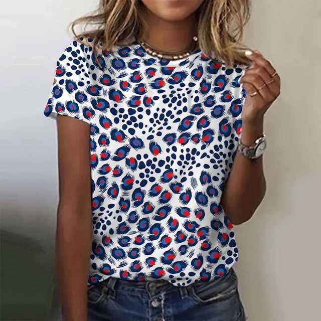 Sexy and Fashionable Leopard Print Casual Short Sleeved Street Women's T-shirts