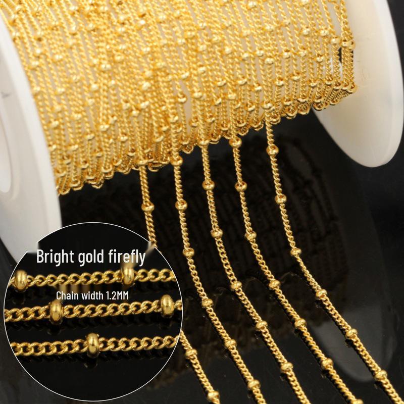 14K Gold Filled Bean, Spacer, Cross, Bead, and Firefly Chain for DIY Jewelry.