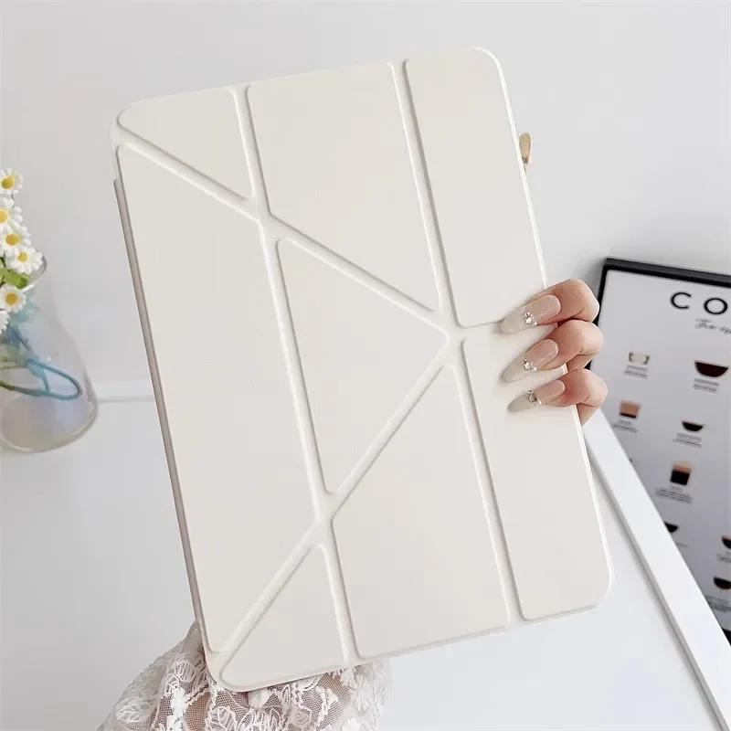 Housse Arrière Pliante Acrylique 3+A pour RedMi Pad SE 11 8.7 pouces Pro 12.1 Étui pour Mi Pad 7 6 5 Pro 11 11.2 Réveil/Veille Funda RedMi SE 8.7 inch blanc